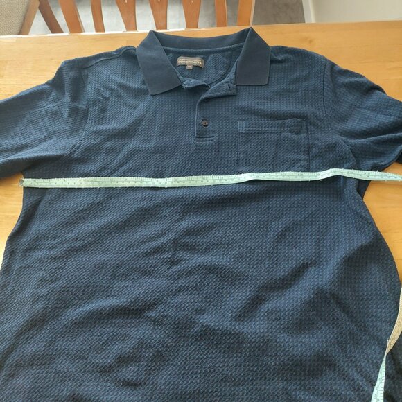 Denver Hayes Classic Fit Navy Patterned Polo Golf Shirt Men's Size Large - Picture 10 of 10